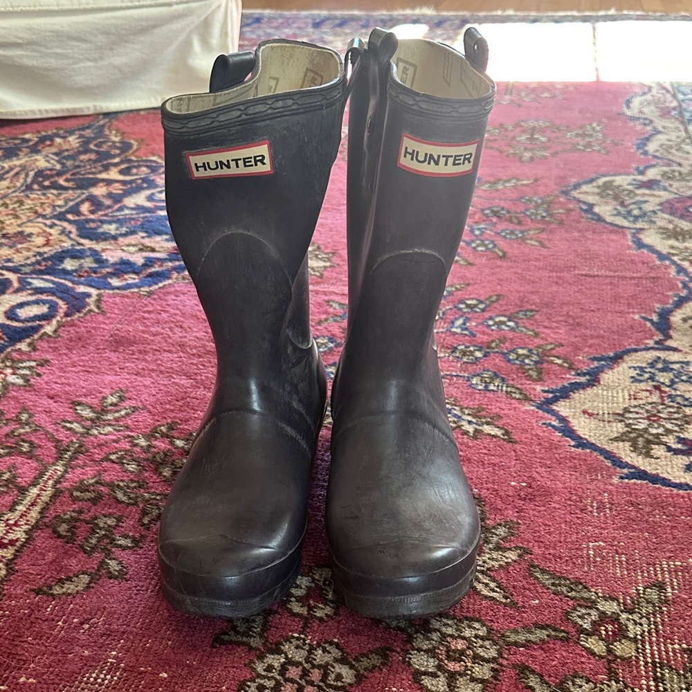 Hunter Purple (Eggplant) Mid-Calf Rubber Rain Boots